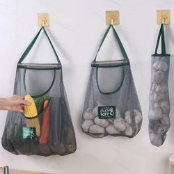 Multi-purpose Kitchen Hanging Storage Bags Large Capacity Breathable Mesh Bag Portable Ginger Garlic Potatoes Onions Pouch Bag