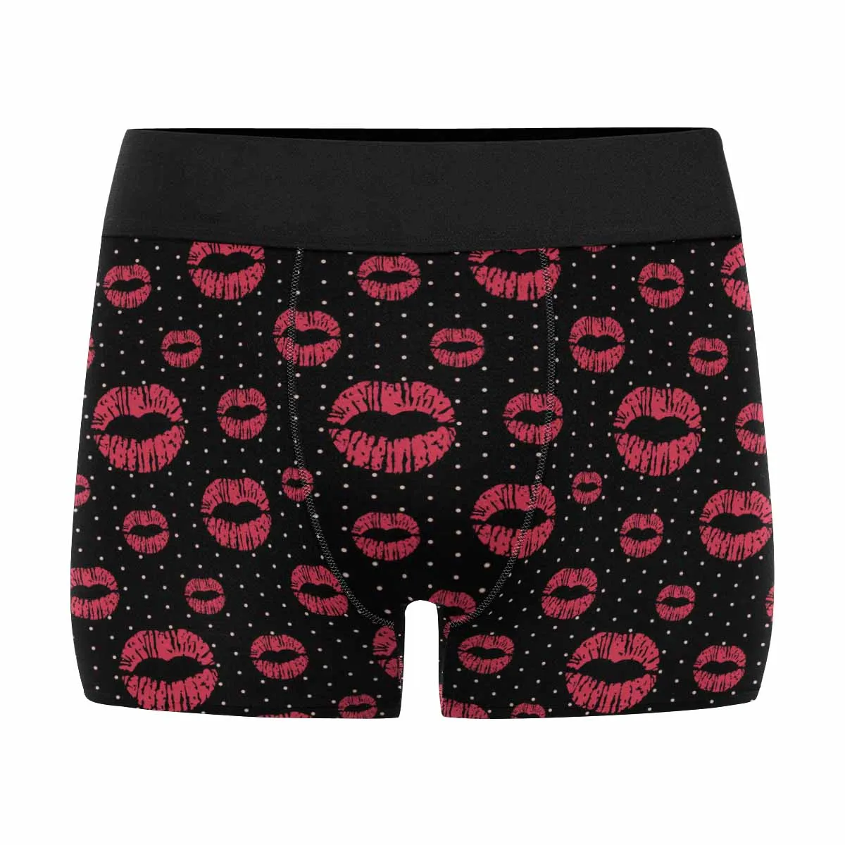 

Мужские трусы-боксеры с принтом в виде точек и красных губ, нижнее белье для мужчин, подарок для парня, мужа, на день рождения и День святого Валентина