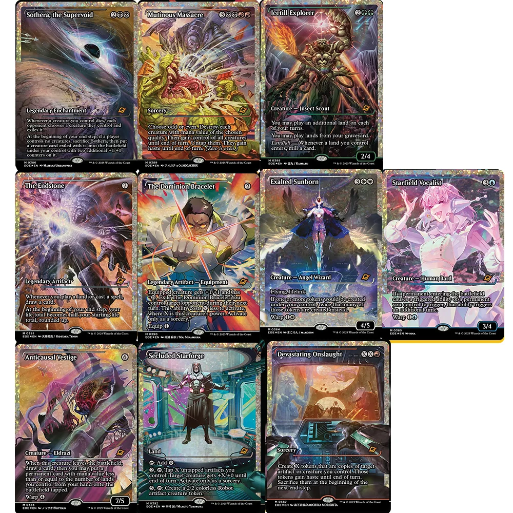 애니메이션 캐릭터 Commander Eye of the Storm Ebony Gold 반지 DIY 홈 메이드 Xtreme 컬렉션 카드 크리스마스 생일 선물 완구