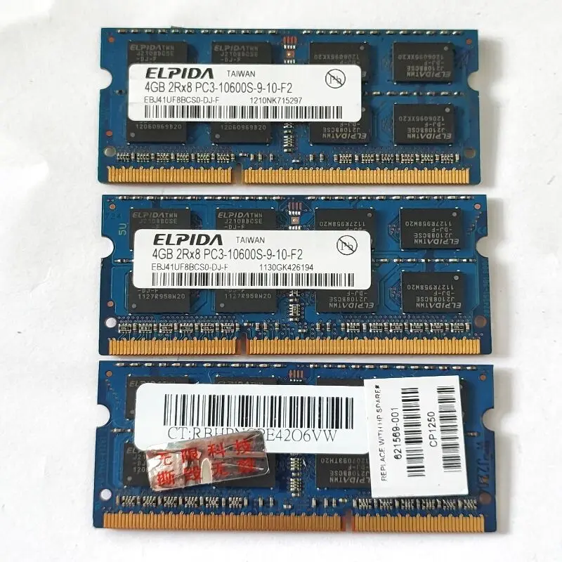 Elpida rams ddr3 4gb 1333mhz laptop geheugen ddr3 4gb 2rx8 PC3-10600S 1.5v sodimm 204pin