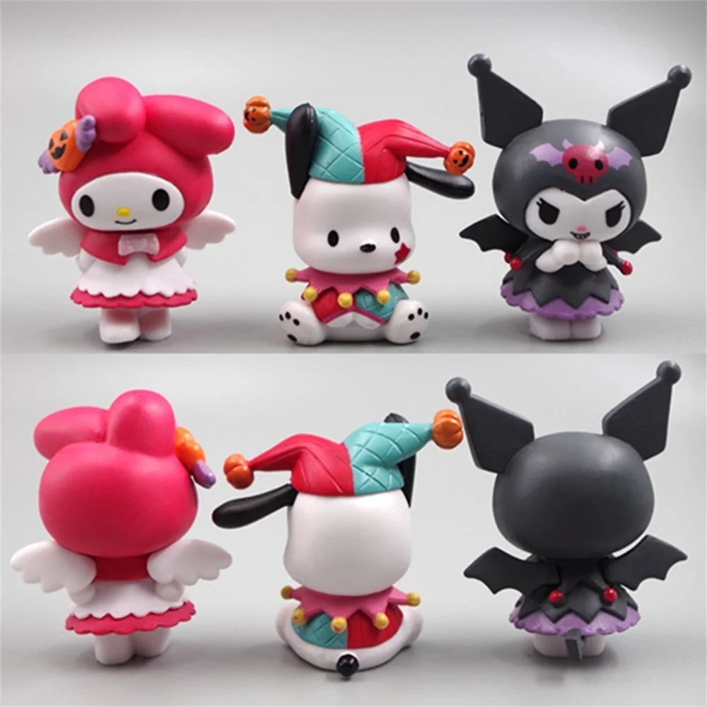 

Sanrio Anime Figures Halloween Kuromi My Melody Action Figure Pochacco Model Doll Kawaii DIYCake Decorate Ornament Toys for Kids