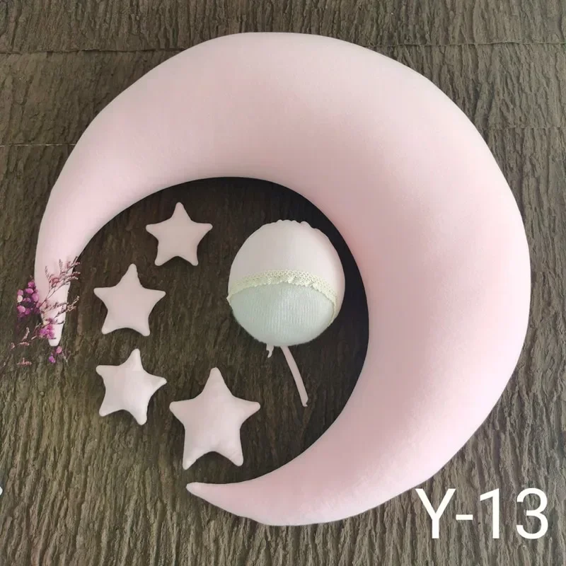 Crescent Moon Star Shaped Soft Cushion Posing Prop Fluffy Pillow Indoor Studio Portrait Hundred Day Photoshoot Layout Accessory
