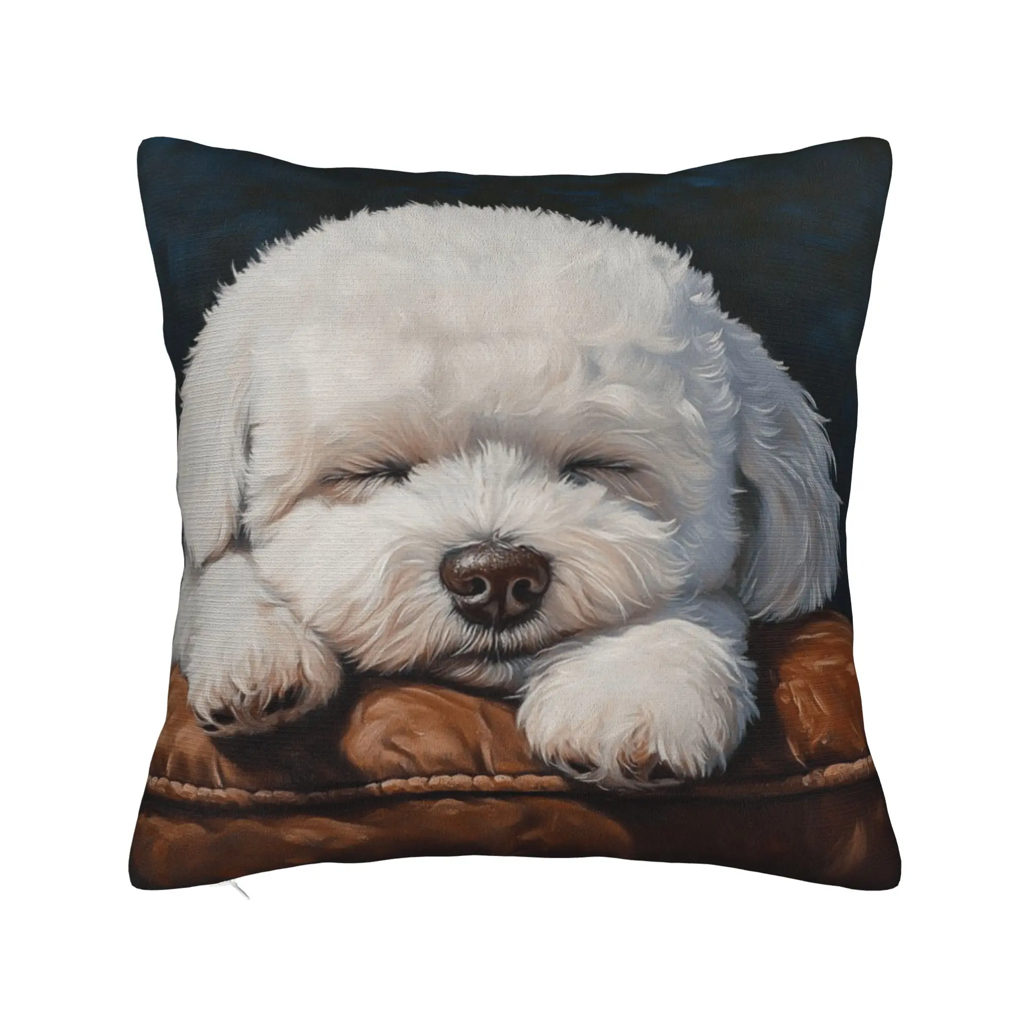 Cute Bichon Frise Pillow Case  Cute Funny Pillow Cover Square Pillowcases For Sofa Bedroom Home Decor