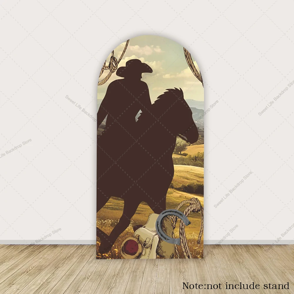 خلفية قوس رعاة البقر الغربية للأولاد وحفلات أعياد الميلاد وحفلات استقبال المولود الجديد غطاء قوس كيارا لتزيين الخلفية