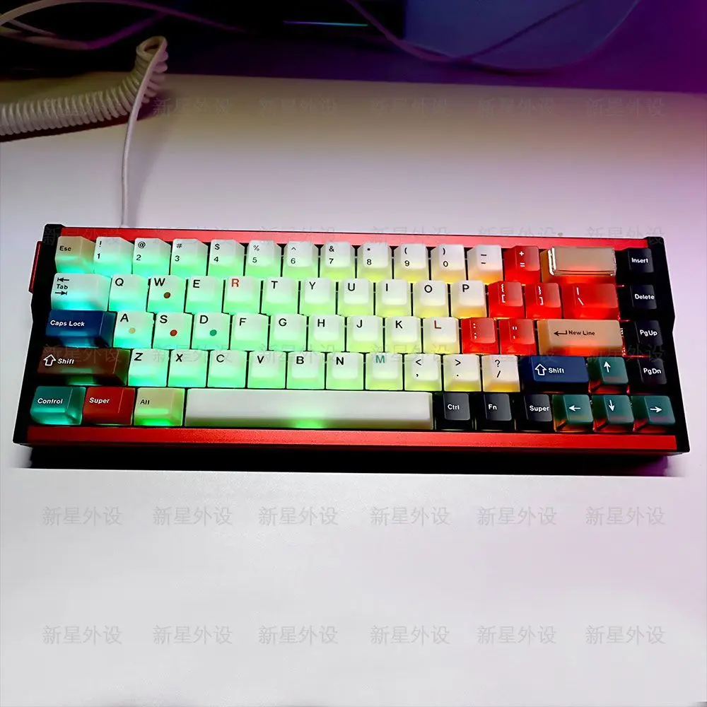 

149 клавиш Alice Soft Jade, смешанная лампа, ретро противотуманная фара, вишневый профиль, пользовательские колпачки для ПК для механических клавиатур 61/64/68/84/87 MX