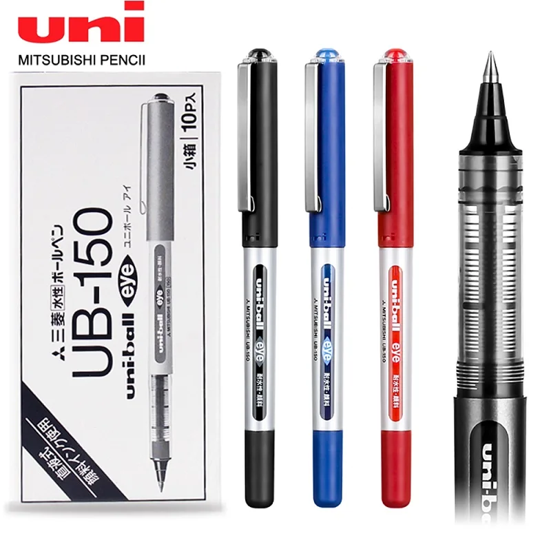 Uni Gel Pens 0.38/0.5mm Stationery Large Capacity Straight Liquid Ballpoint Pen Caneta UB-150 Writing Signature Handwriting Tool