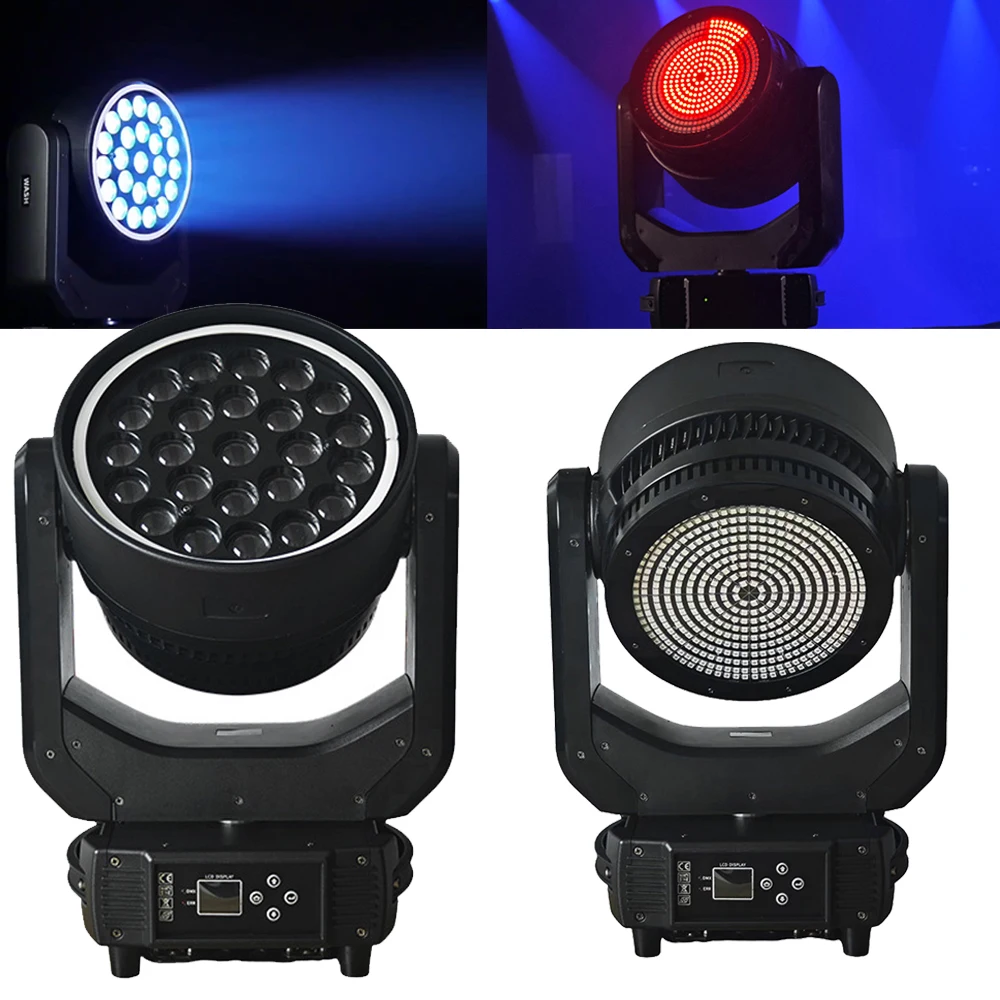 

24X25W RGBW 4IN1 LED Stage Light Professional Double Side LED Moving Head Light With LED Aperture DMX DJ Disco Party Show Light