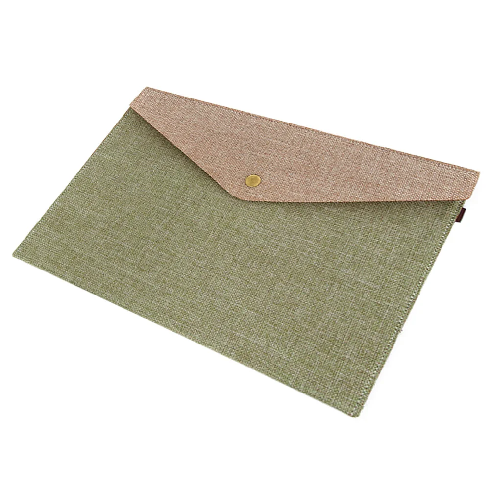 Felt Document Folder 23.5x16cm Army Green File Organizer Snap Button Closure Eco-Friendly Anti-Deformation Material