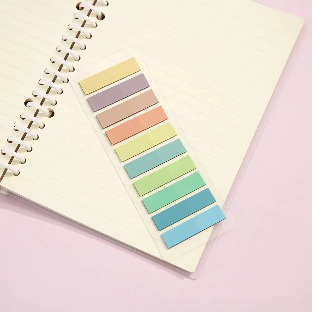 Self Adhesive Index Tabs Set Multi Color Transparent Morandi Sticky Notes Label Waterproof Page Marker Tabs