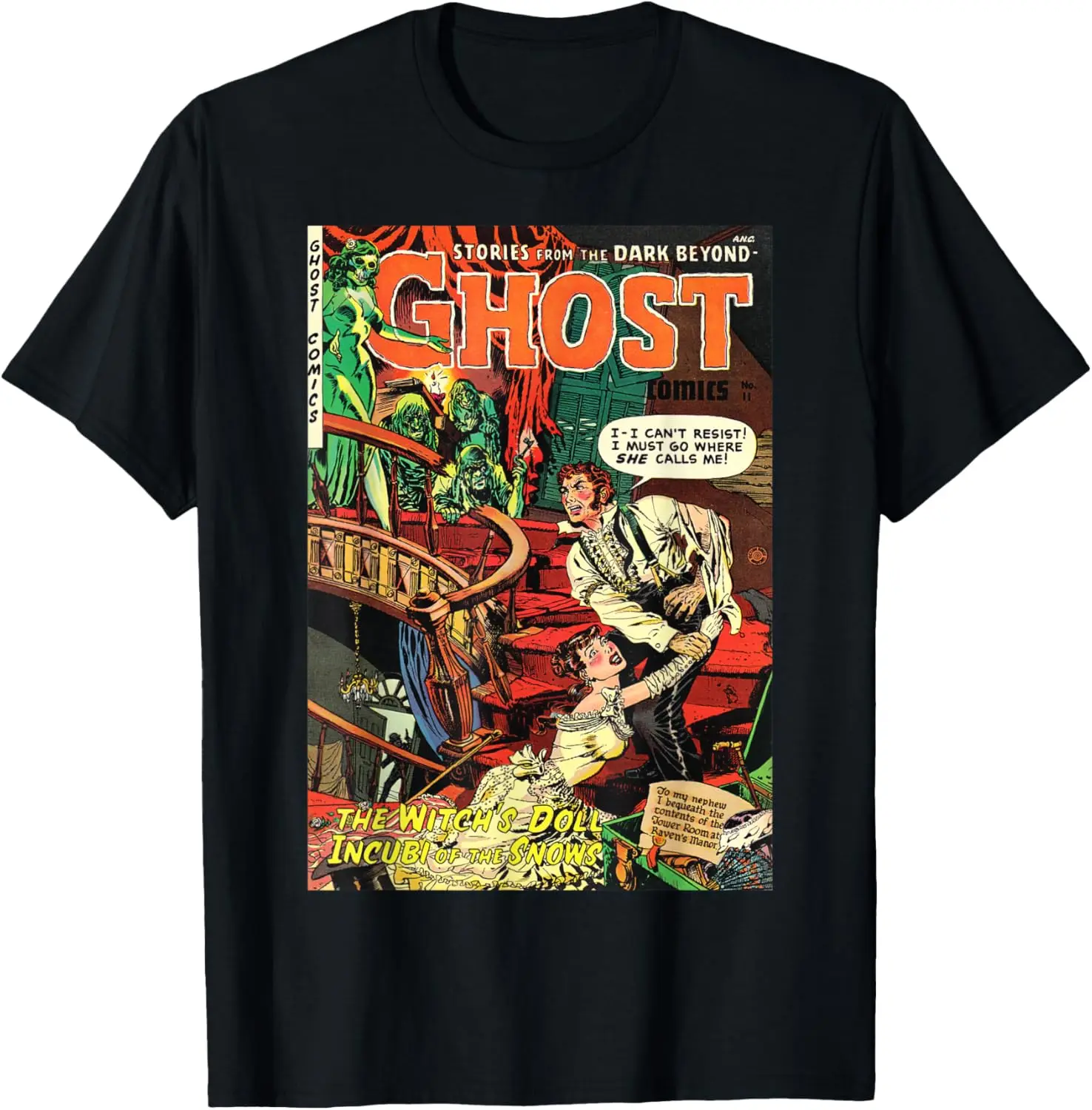 

Halloween Horror Vintage Ghost Comic Book Retro Scary T-Shirt
