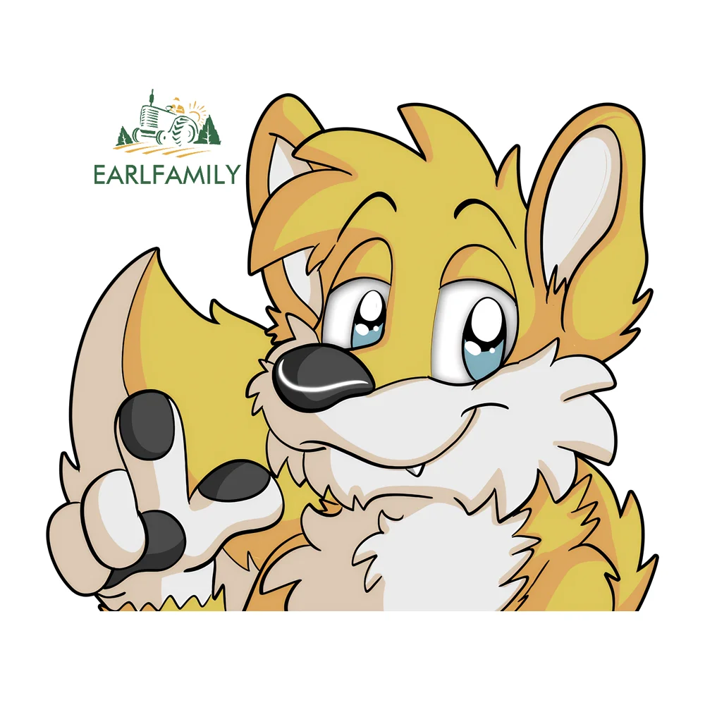 EARLFAMILY Cute Furry Peeking Car Stickers Graffiti Woof Cartoon Windows Vinyl JDM Trunk Car Label Decal Accessories Laptop