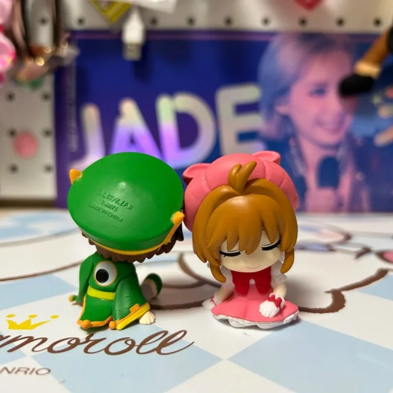 TAKARA TOMY Gashapon Cardcaptor Sakura Shoulder to Shoulder Sleeping Pose Chibi Mini Dolls Anime Figure Collectible Decor Gifts