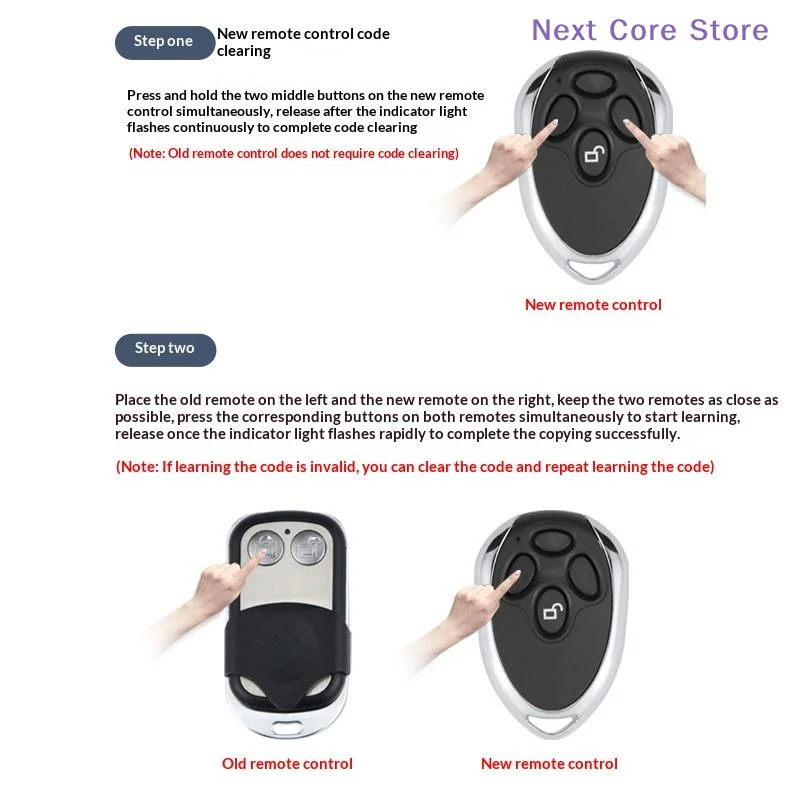 [NC]12V 24V HCS101 Standard Code 4CH Wireless Remote Controller For Safety Protection Garage Door Exit Gate Opener 433.92Mhz[NC]