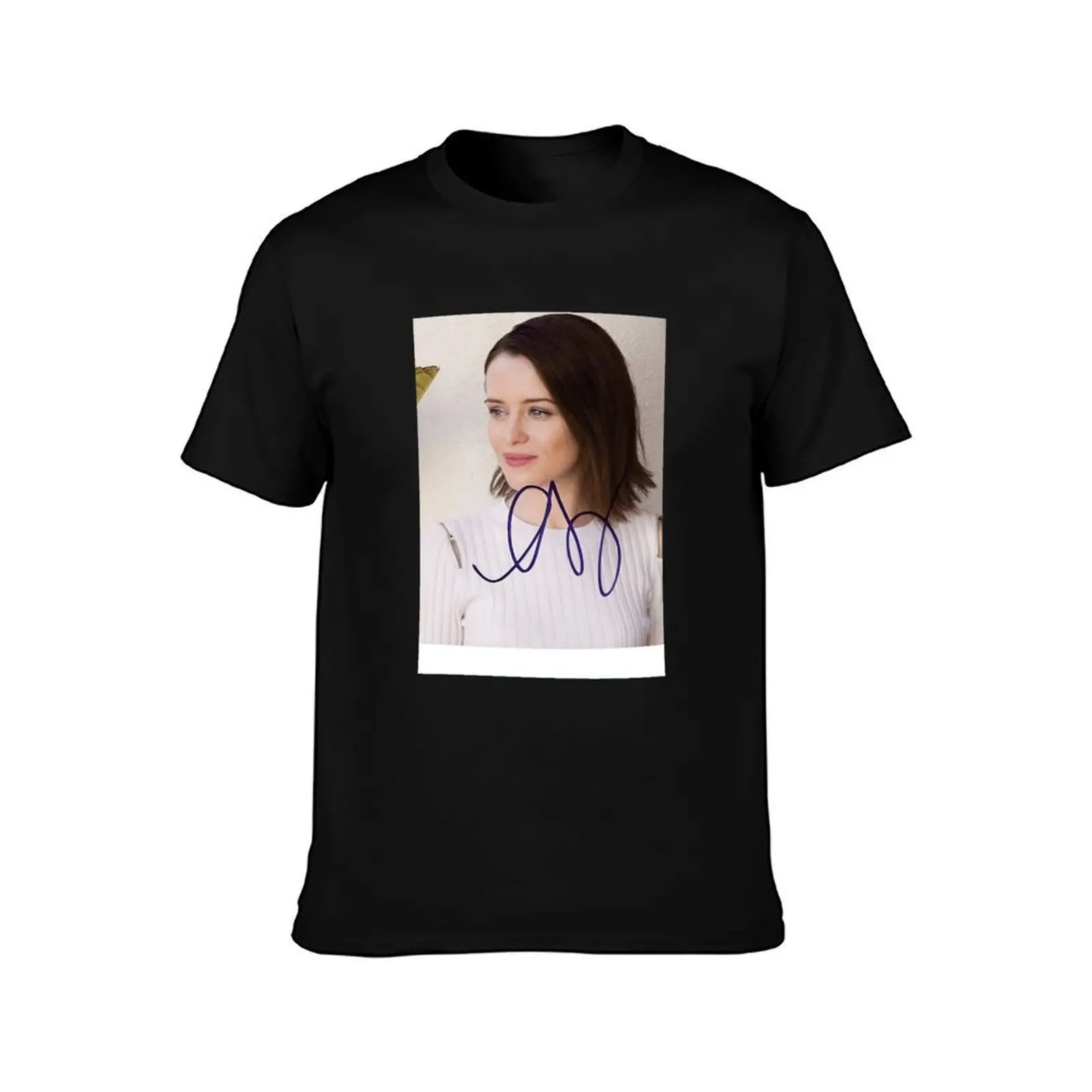Claire Foy Autograph Baseball ? Sleeve T-Shirt, Summer Casual Cotton Tee, Oversized Streetwear Tops, Vintage Graphic Print