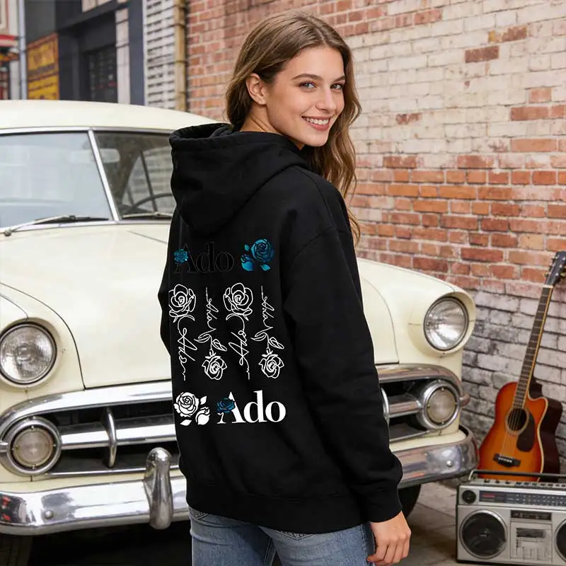 Ado 2026 World Tour Collection Cherry Blossom Hoodie – Geeignet für Männer und Frauen, mit einem modischen japanischen Casual-Style-Pullover. – Detail 3