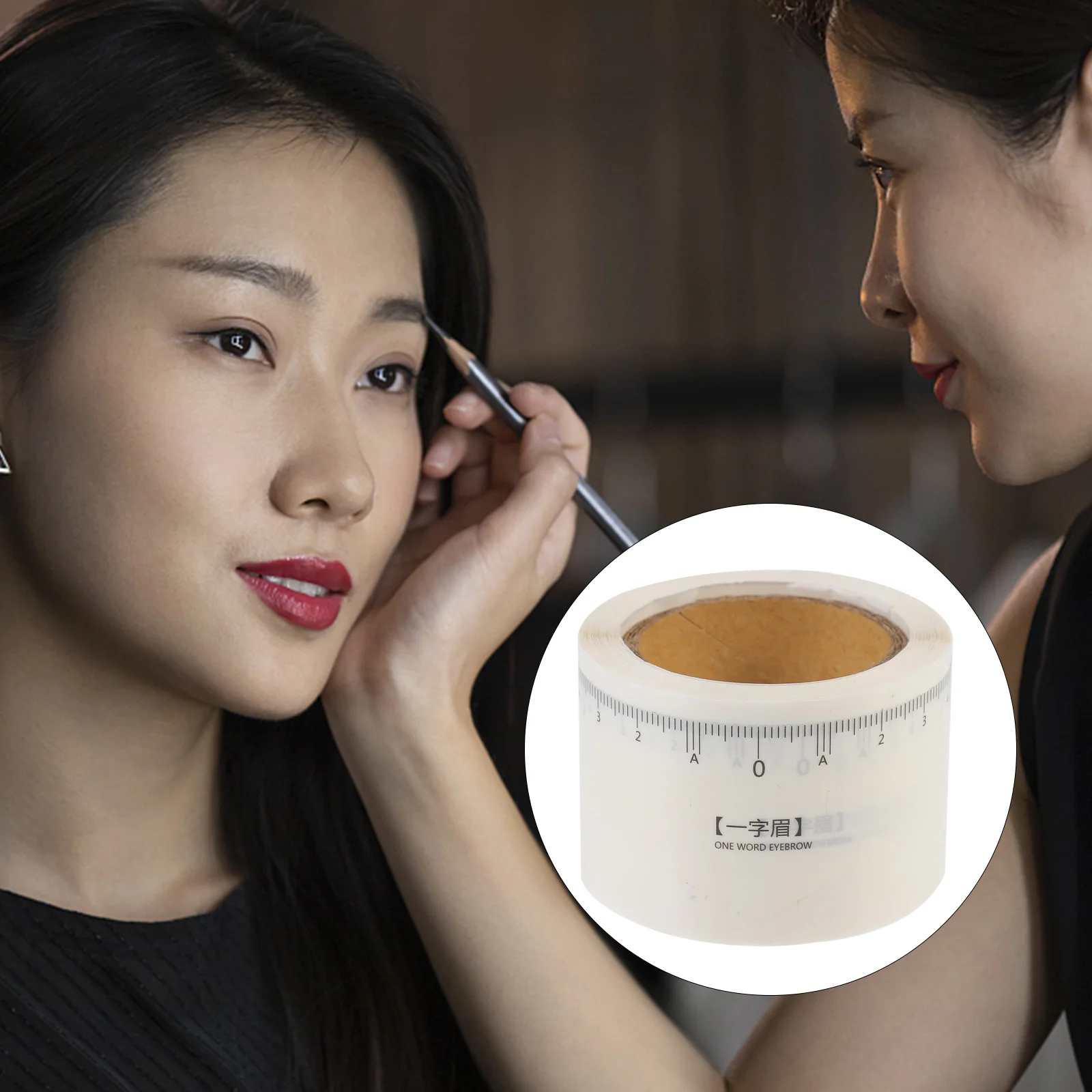 Adhesive Eyebrow Ruler Stencil Disposable Eyebrow Measurer White Safe Skin Friendly Easy to Use Makeup Accessory