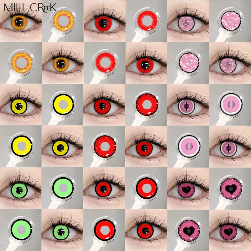 MILL CREEK 1 Pair Cosplay Colored Contact Lenses Halloween Contact Lenses Anime Red Contacts Lens Beauty Pupil Eye Fast Shipping