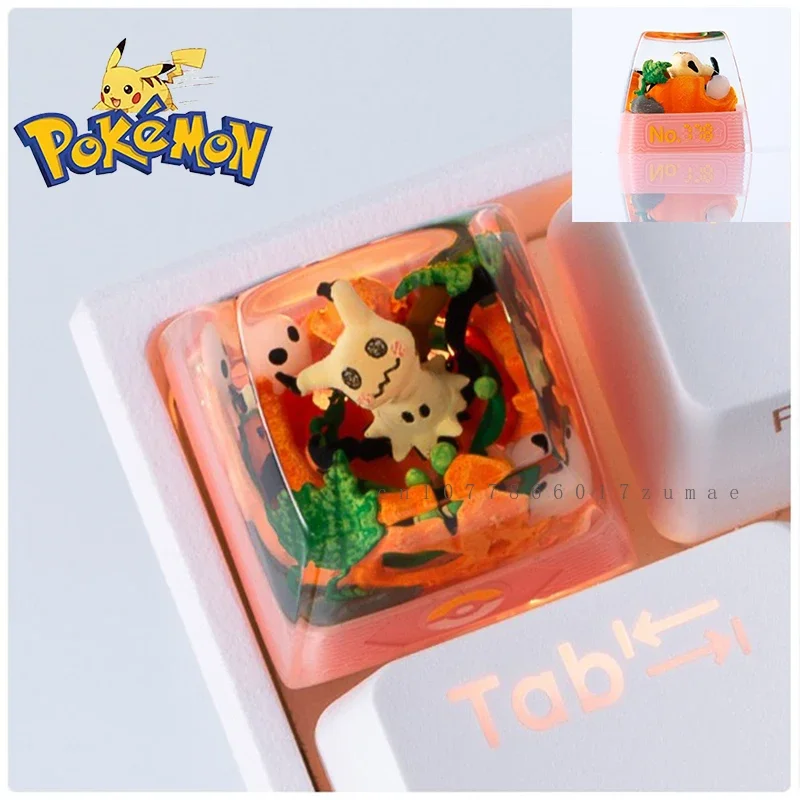Tapa Micro transparente de resina personalizada, tapa de teclado mecánico creativo de Pokémon, Anime japonés, Charizard, regalo lindo