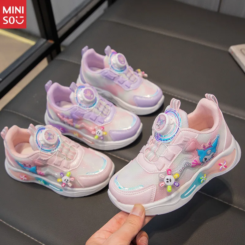 

Miniso 2025 Girls Athletic Shoes, Spring Autumn Princess Fashion Sneakers