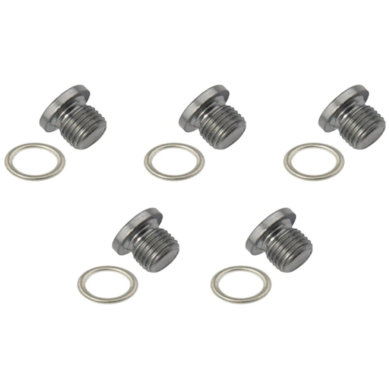 5Pcs Engine Oil Pan Drain Plug Kit For VW Jetta Golf CC PASSAT  Q3 Q5 Q7 TT N0138157 N91167901