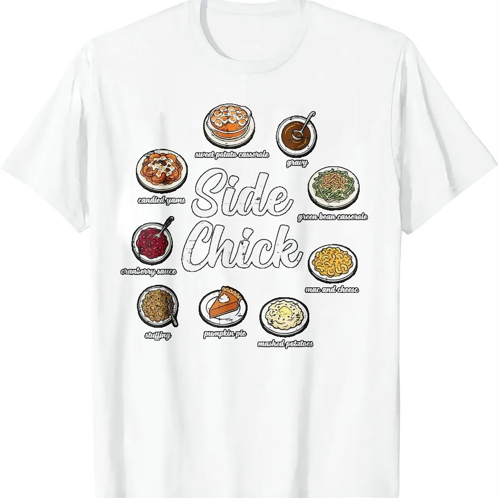 Thanksgiving Food Side Chick Funny Dinner Men Women Kids T-Shirt Mens Fashion Custom Printed Graphic T Shirts