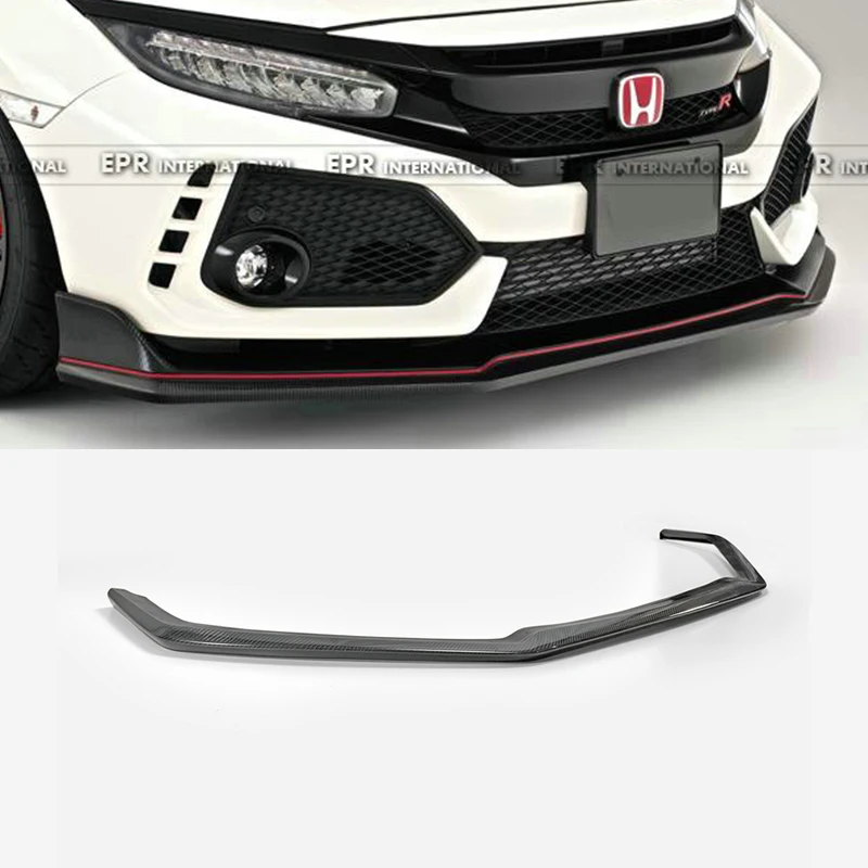 

For 2017-2023 Honda Civic Type R FK8 VRS AR1 Style Front Bumper Lip Spoiler (5-Door Hatch) - Carbon Fiber/Fiberglass