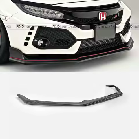 For 2017-2023 Honda Civic Type R FK8 VRS AR1 Style Front Bumper Lip Spoiler (5-Door Hatch) - Carbon Fiber/Fiberglass