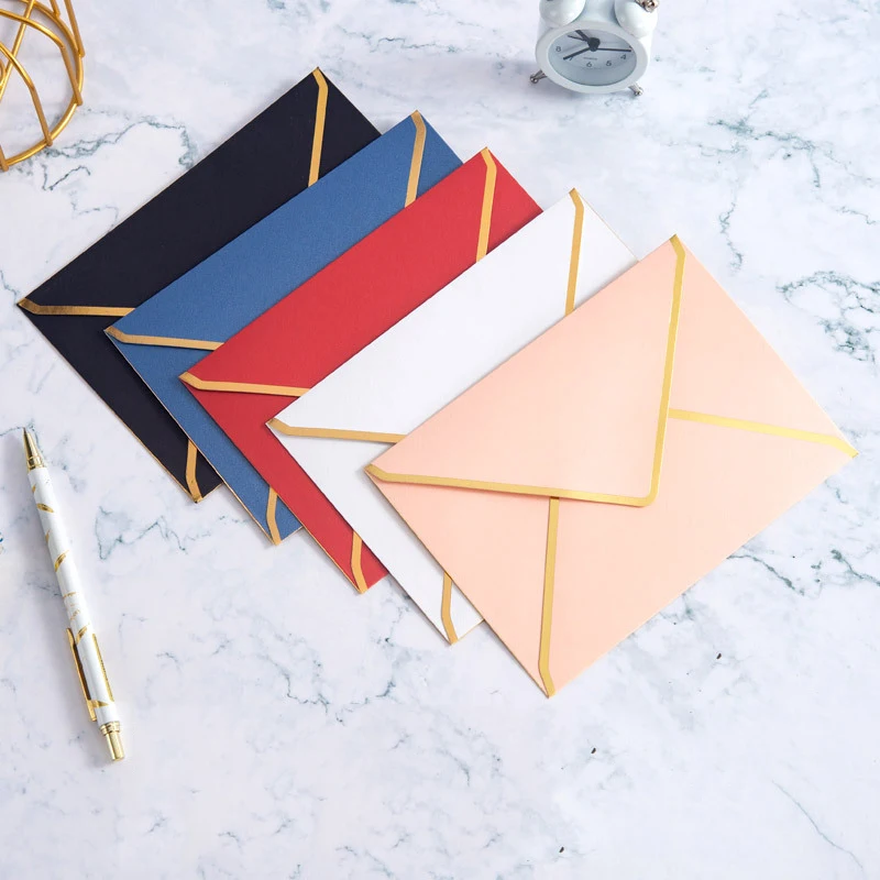 

30pcs/lot Gilding Envelope High-grade Business Supplies Western Thicken Envelopes for Wedding Invitations Postcards Stationery