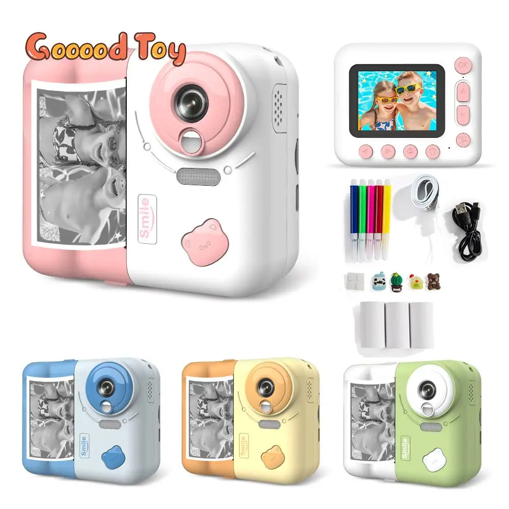 

Kids Instant Print Camera with 32G Memory Card Thermal Printing Camera Children's Photo Video Digital Camera 3 Rolls Print Paper