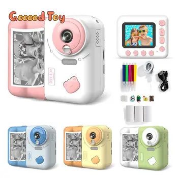 Kids Instant Printing Camera with 32G Memory Card Thermal Printing Camera Children Photo Video Digital Camera 3 Rolls Printing Paper