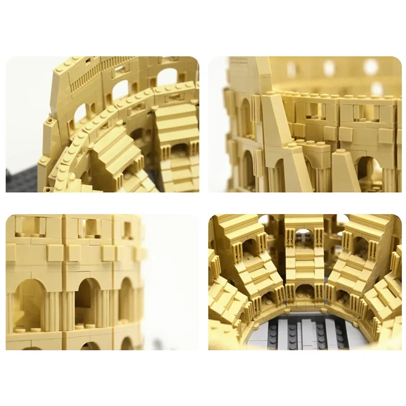 1756PCS The Colosseum Of Rome Building Blocks mattoni di architettura di fama mondiale City Street View Toys regali di compleanno per bambini