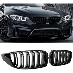 F32 Grille,Front Kidney Grille Grill Compatible for 4 Series F32 F33 F36 (2013-2019) M3 M4 Double Slats Gloss Black Grills