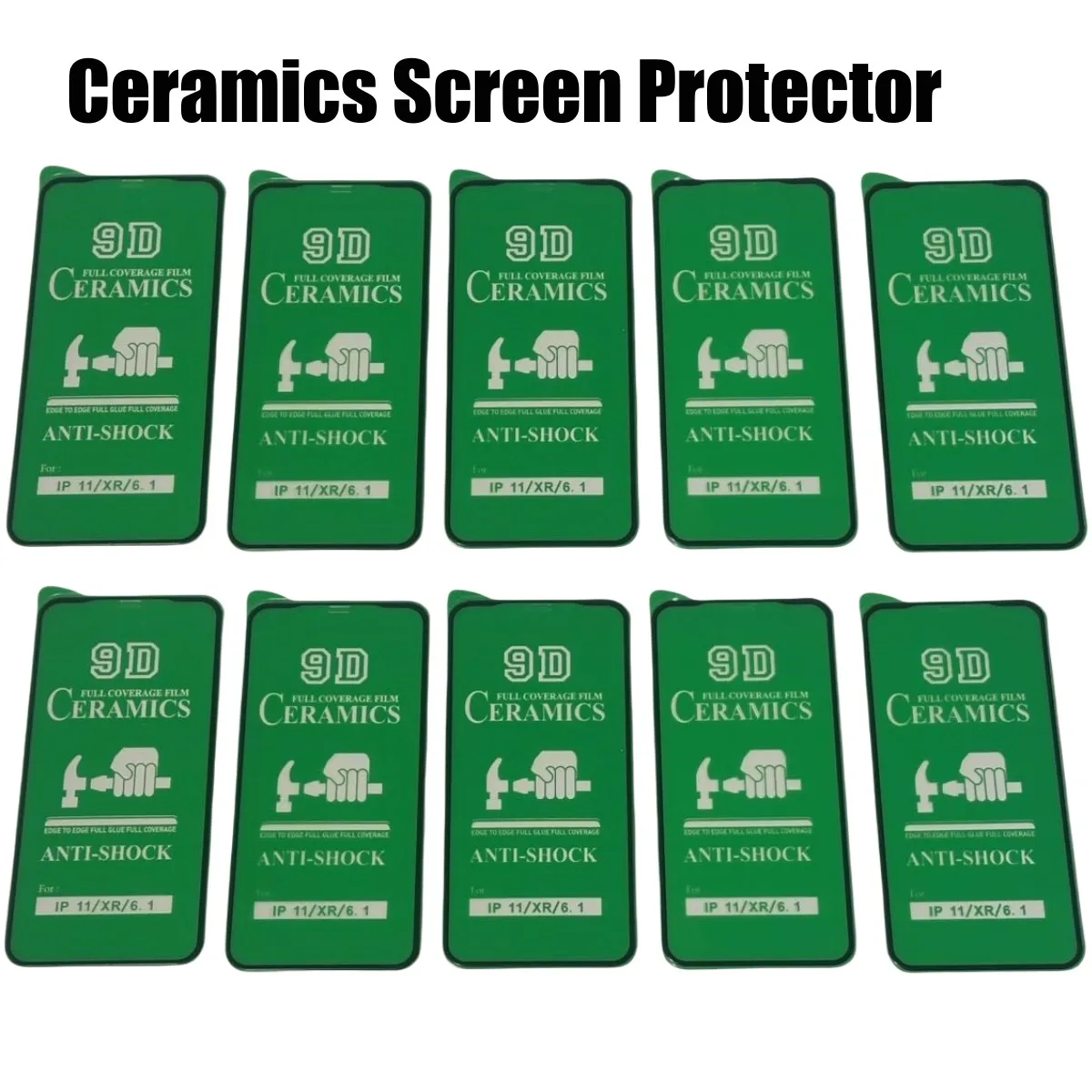

50pcs 9D Ceramics Film Screen Protector Full Cover Anti-Shock Guard For iPhone16 15 Pro Max 14 Plus 13 Mini 12 11 XS XR X 8