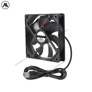 Ventilador de escape para caja de ordenador de 120x120x25mm – DC sin escobillas 5V 12V 24V, USB de 2 pines, enfriador 12025 para refrigeración de cajas de PC 1