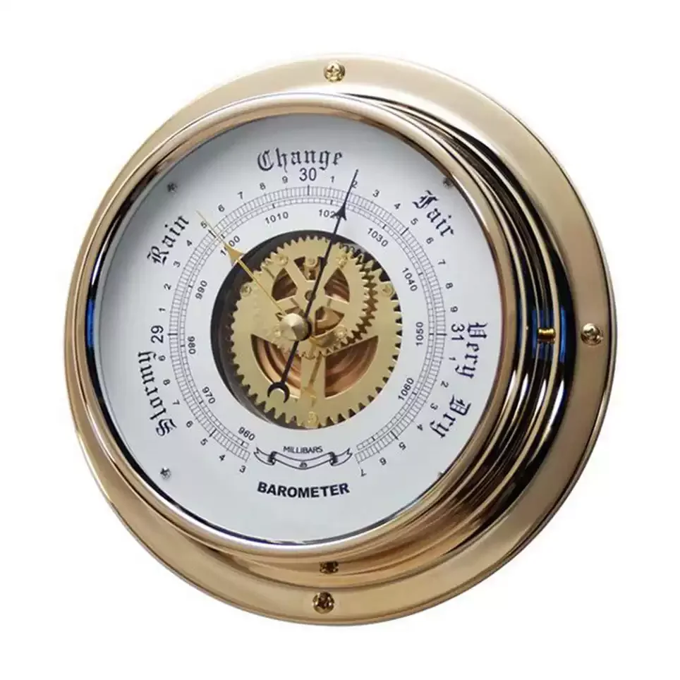 for Sailing Ship Weather Instrument Marine Weather Stations L8RC 180mm Diameter Brass Barometer Maritimes Barometers