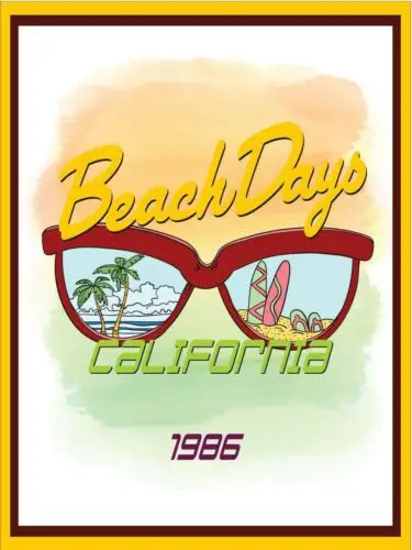 Metal plaque vintage retro style California Beach Days Classic tin door sign tin sign