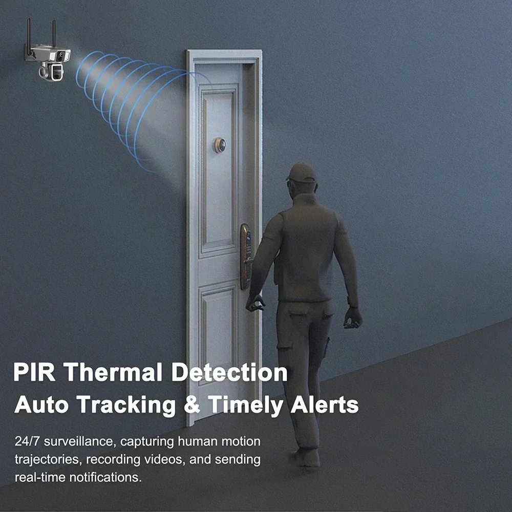 PEGATAH 12MP 6K 10X Zoom كاميرا تعمل بالطاقة الشمسية بشاشة مزدوجة خارجية 4G/WiFi 2 في 1 ثلاثة عدسات مزدوجة PIR كشف تتبع تلقائي كاميرا CCTV