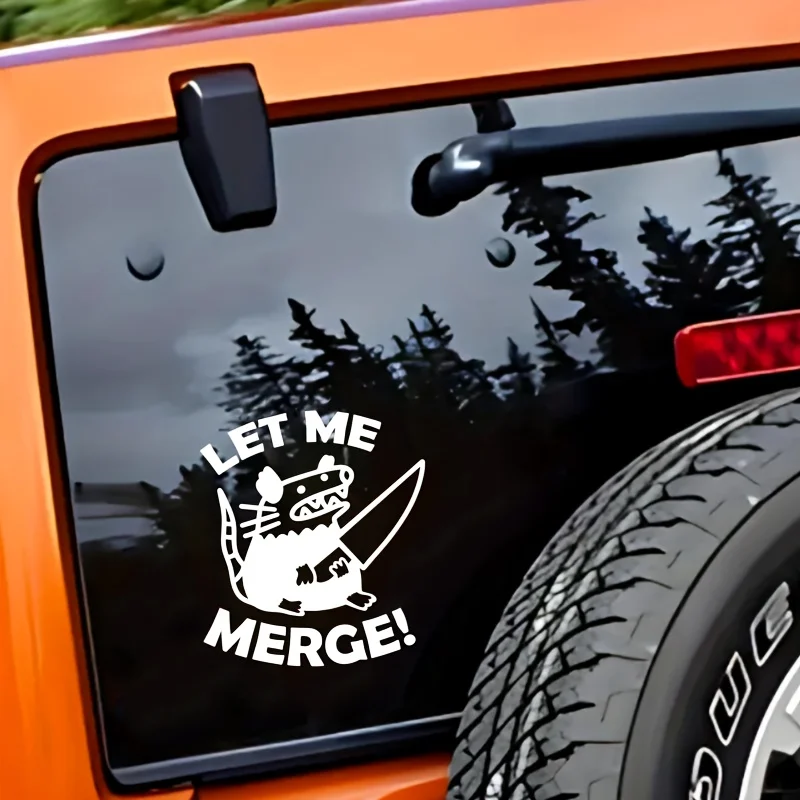 Let Me Merge Car Decal Funny Possum Humor Adult Possum Lovers Car Mirror Decal Car Accessories Vinyl Decal Bumper