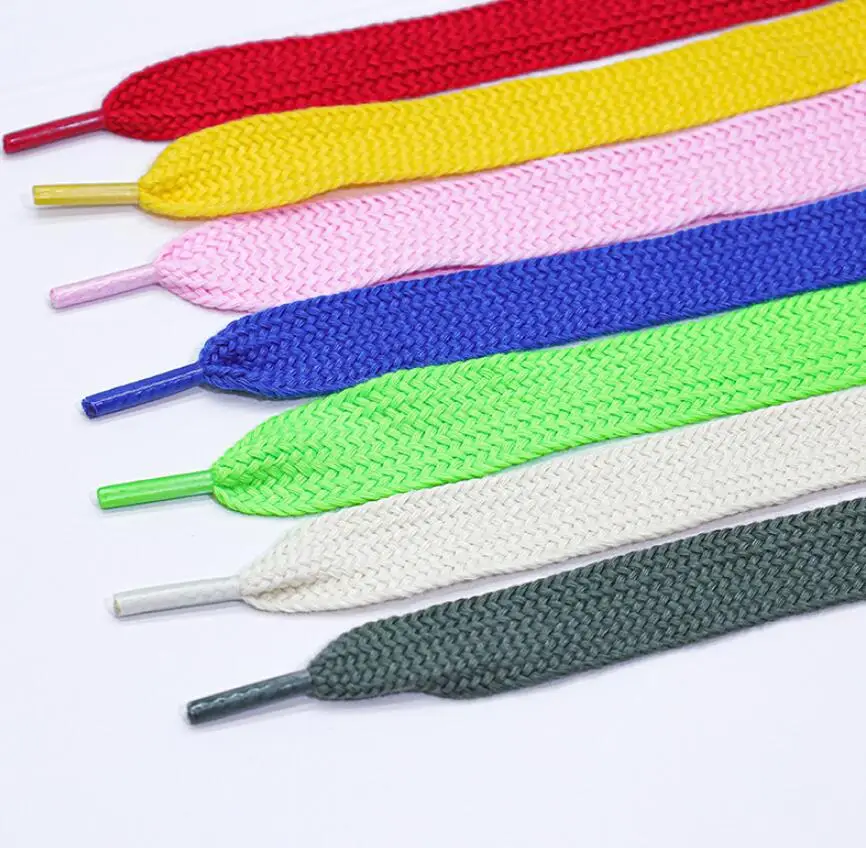 Shoelace rope 1CM flat braided with polyester color hollow rope clothing shoe material accessories rope