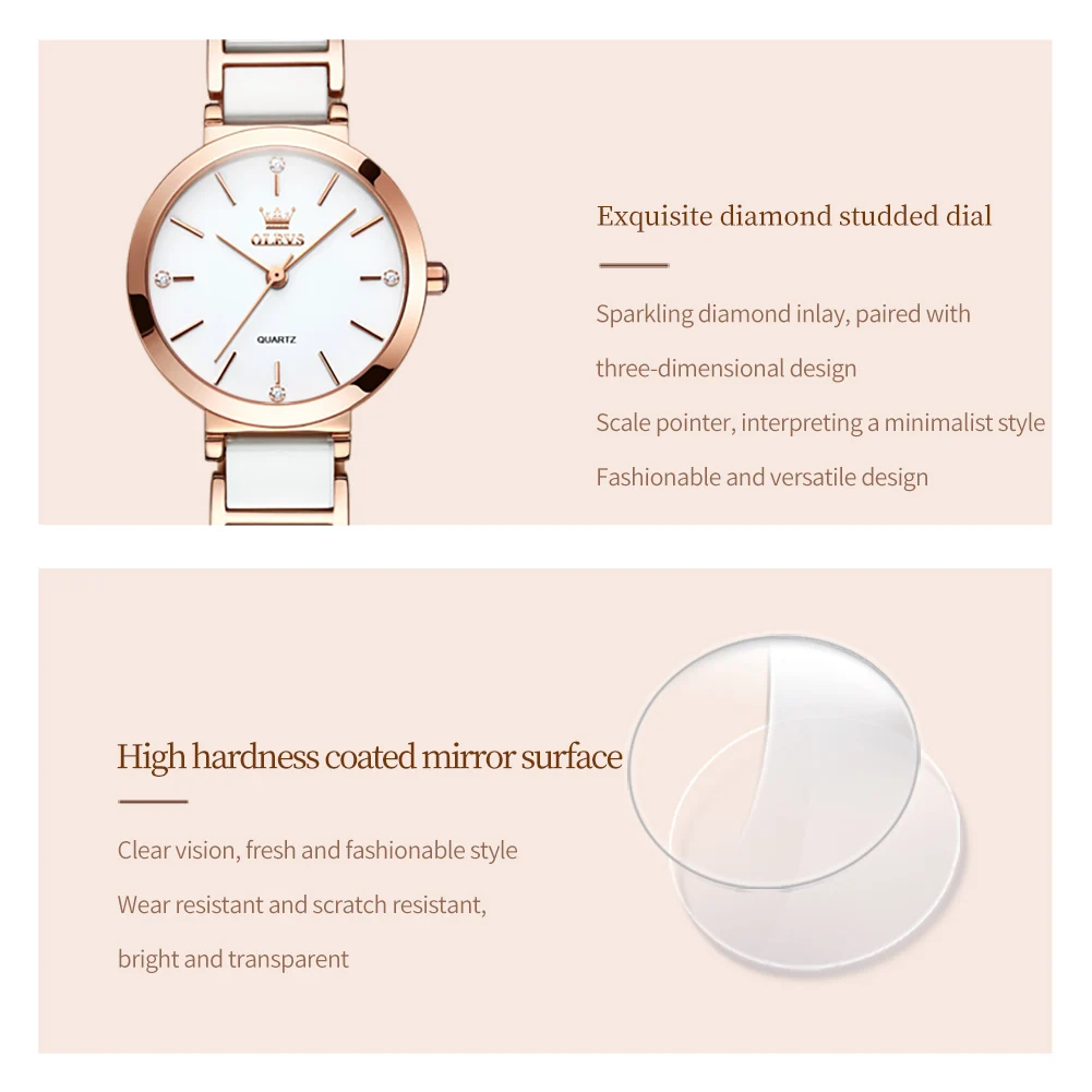 OLEVS 5877 Women's Watches Original luxury Ladies Watch Waterproof Date Ladies' wristwatch Stainless steel brand Reloj Mujer