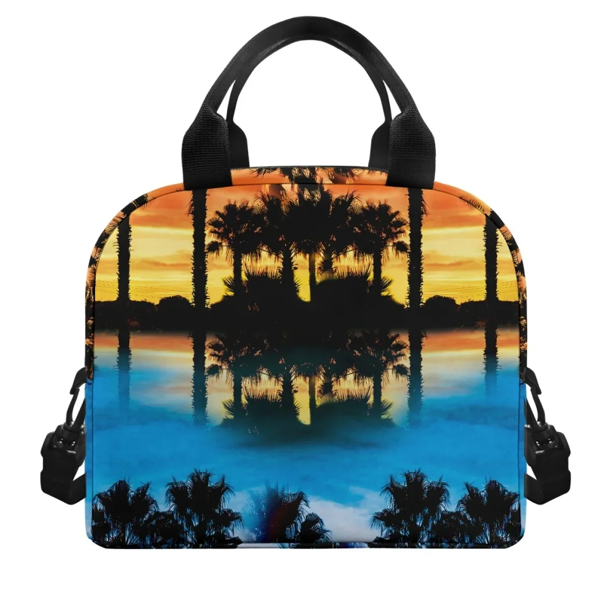 Fashion Lunch Bags For Women Sunset Beach Coco Print Thermal Children's School Lunch Box Traveling Termica