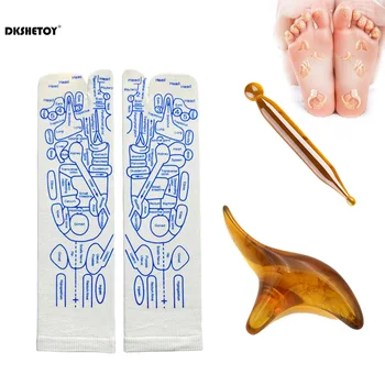 1 set Massaggio ai piedi Calzini per punti di agopuntura Rilassamento muscolare Massaggiatore Alleviare i piedi stanchi Calzini Riflessologia Calzino Strumento per il punto del piede