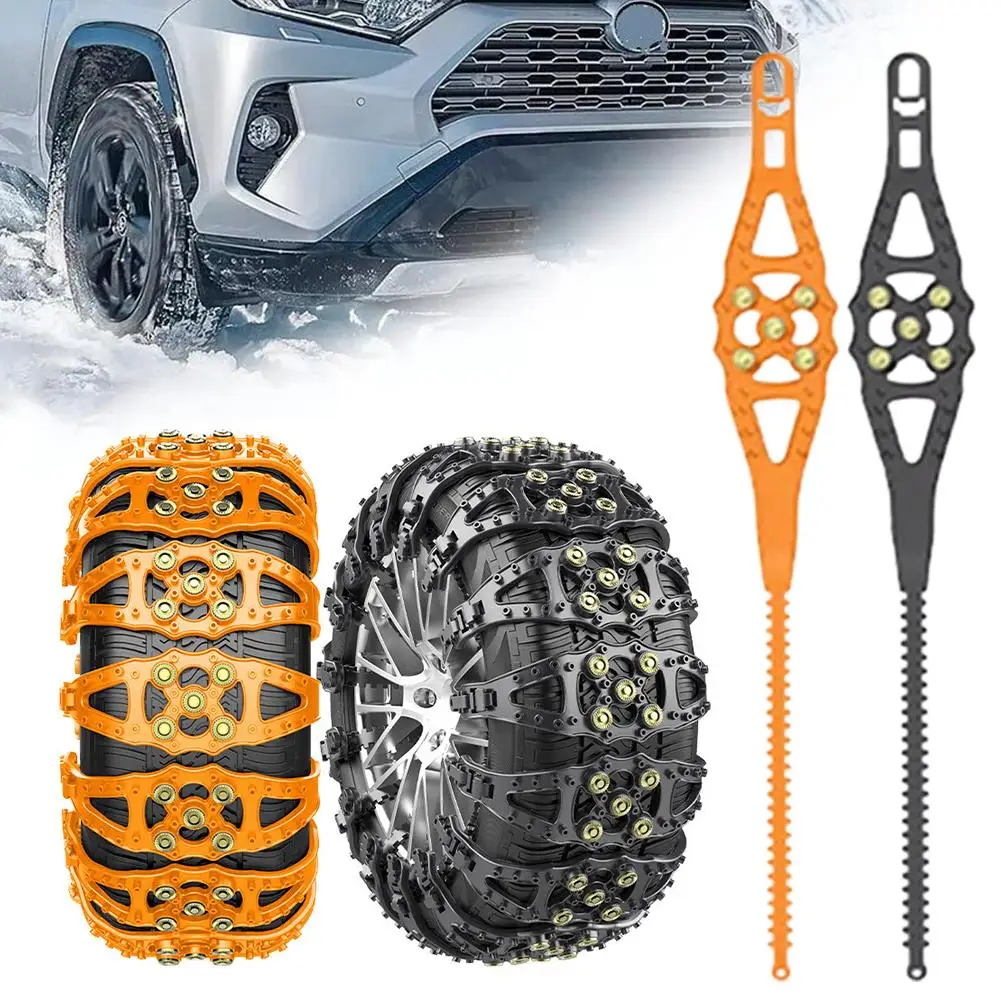 Neumático de coche estilo espina de pescado, cadena antideslizante Universal para nieve, cadena segura, accesorios de emergencia, antideslizante, para exteriores, T S3H8, 2/4 Uds.