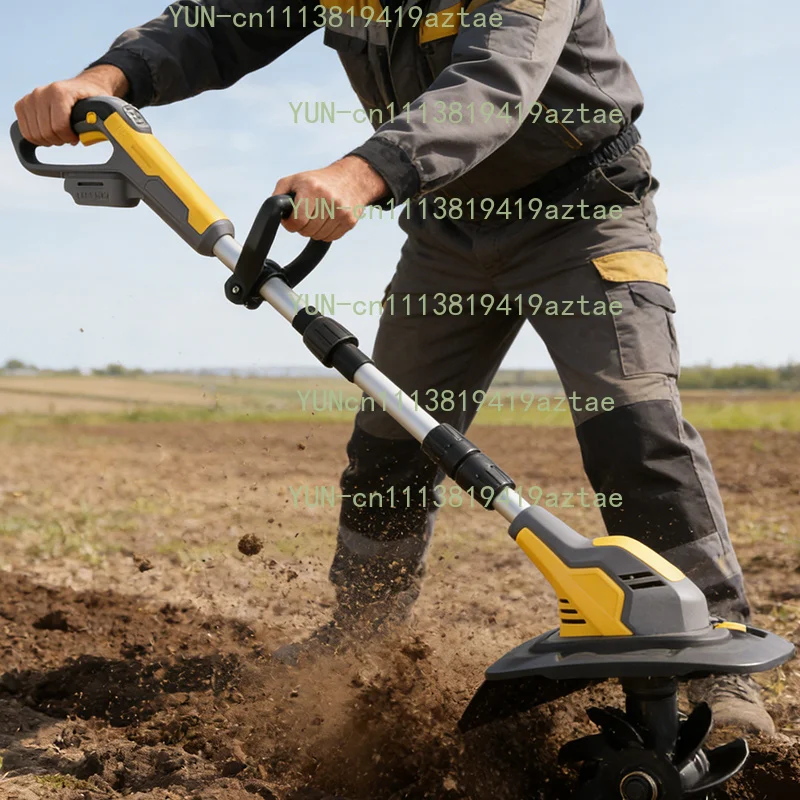 Handheld Micro Tiller Small Cordless Electric Micro Tiller Portable Farmland Garden Soil Loosener Multifunctional Rototiller