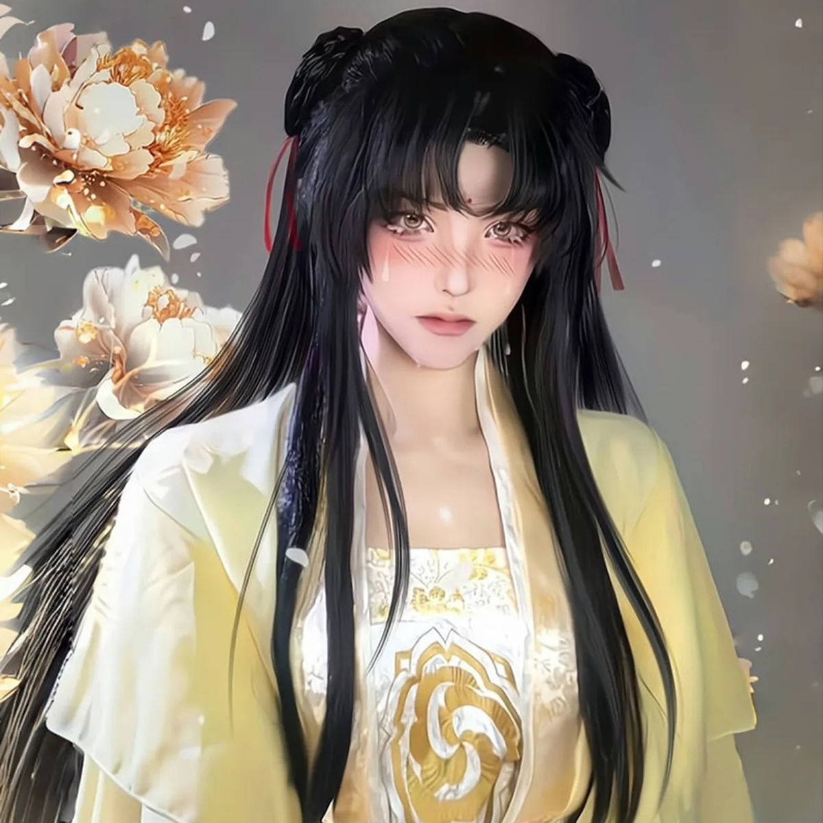 Long Straight Cosplay Wig with Air Bangs for Jin Ling | Custom Ancient Chinese Style Full Wig from Mo Dao Zu Shi