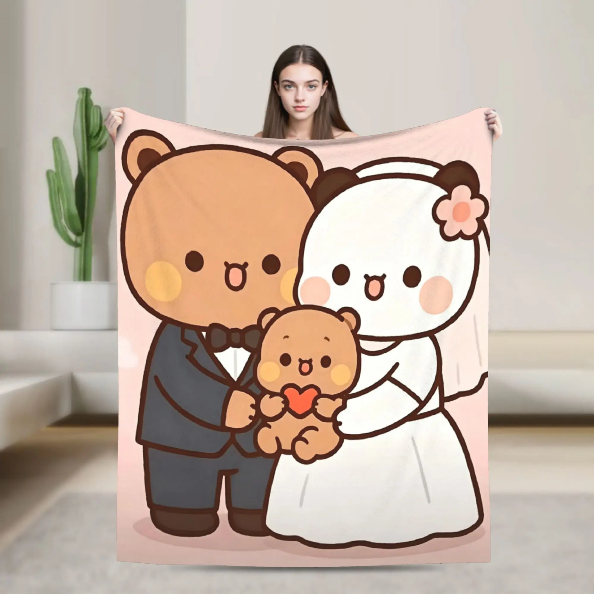Marriage Panda Bubu Dudu Blanket  Fuzzy Throw Blankets Summer Air Conditioning Personalised Soft Warm Bedspread