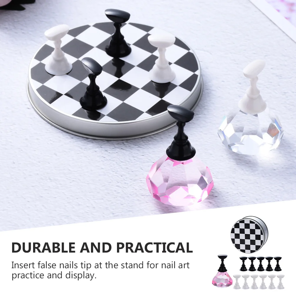 

1set Holder Chess Shape Detachable Manicure Practice Stand For Art Display Durable Nail Art Tool Manicure Supplies Nail