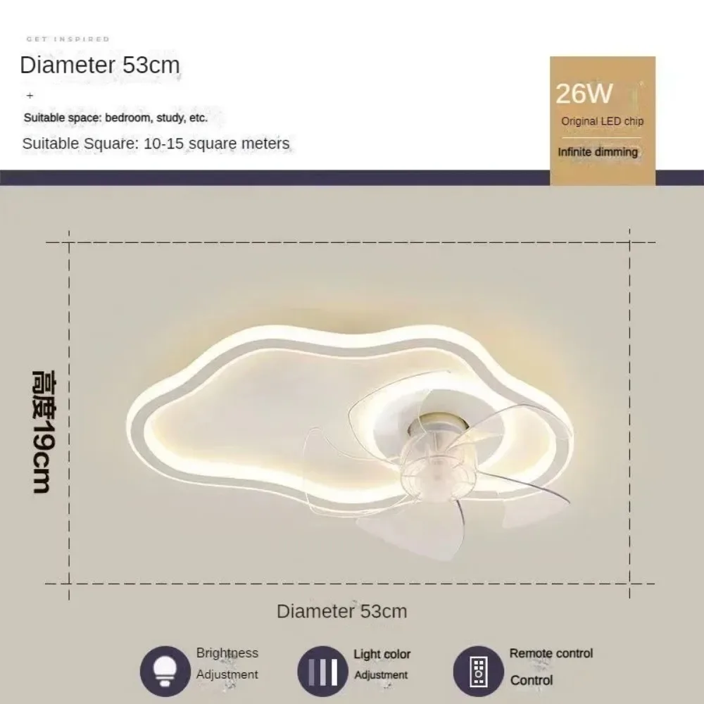 Imagem -05 - Modern Teto Fan Light Ledcom Luz Pendant Lamp Pendurado Fixture Sala de Estar Quarto Sala de Jantar Home Decor Fãs