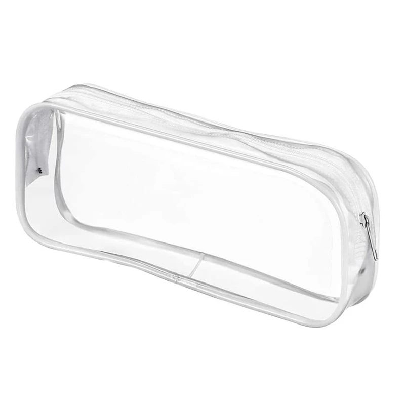 حافظة أقلام شفافة بسحاب ، سعة كبيرة ، كيس أقلام شفاف ، كيس من كلوريد البولي فينيل ، 12