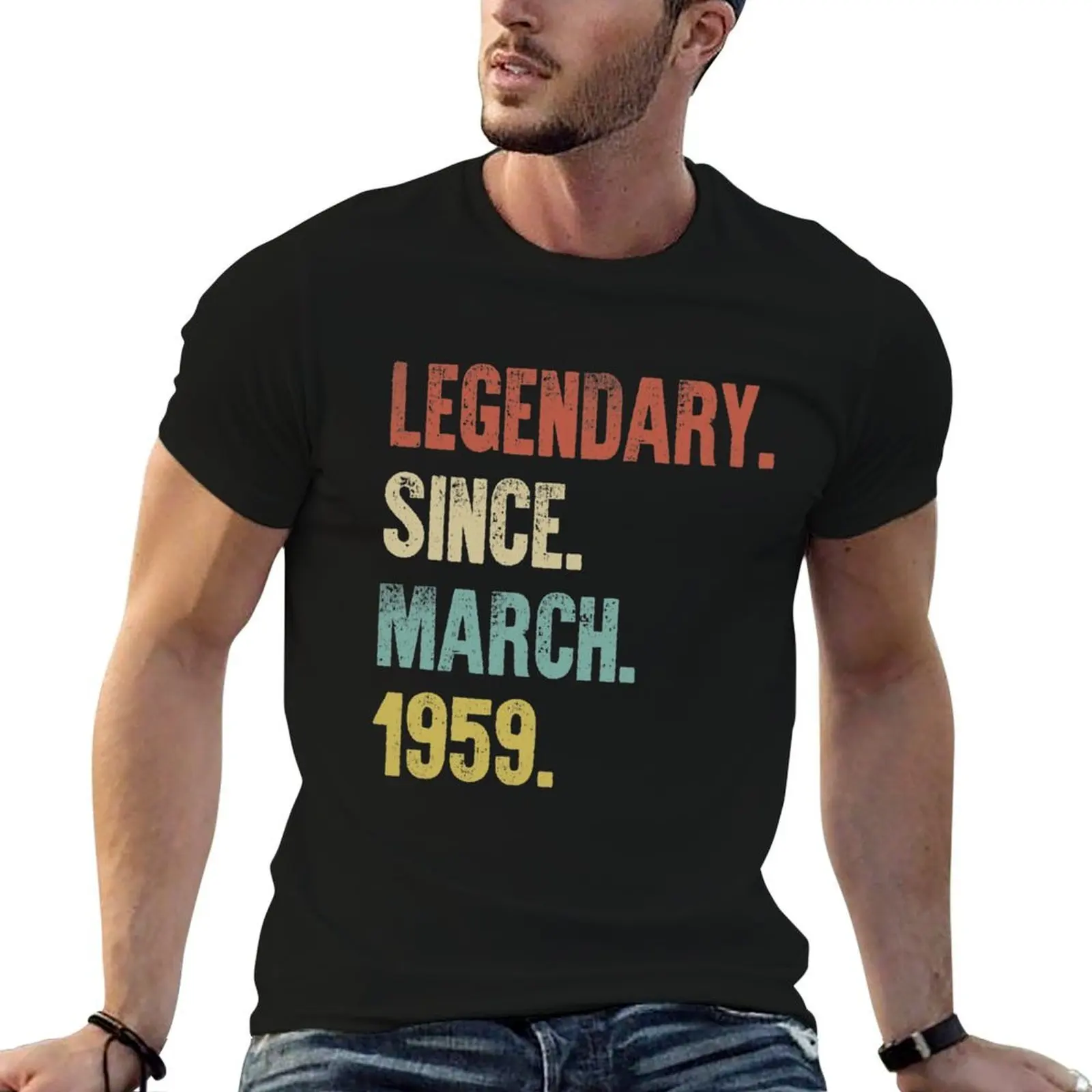 

Retro Vintage 60th Birthday Legendary Since March 1959 T-Shirt graphic t shirts for man T-Shirt